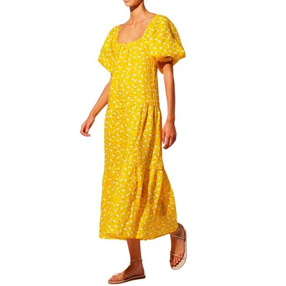 SOLID AND STRIPED PEASANT DRESS - DITSY FLORAL Size Large NWOT - Picture 3 of 9